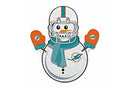 Dolphins Snowman Shape Cut Pennant