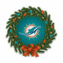 Dolphins Holiday Wreath Shape Cut Pennant