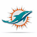 NFL Miami Dolphins Classic Team Logo Shape Cut Pennant - Home and Living Room Décor - Soft Felt EZ to Hang By Rico Industries