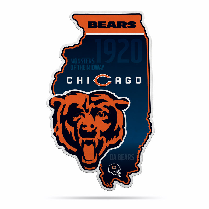 NFL Chicago Bears Classic State Shape Cut Pennant - Home and Living Room Décor - Soft Felt EZ to Hang By Rico Industries