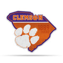 NCAA Clemson Tigers Classic State Shape Cut Pennant - Home and Living Room Décor - Soft Felt EZ to Hang By Rico Industries