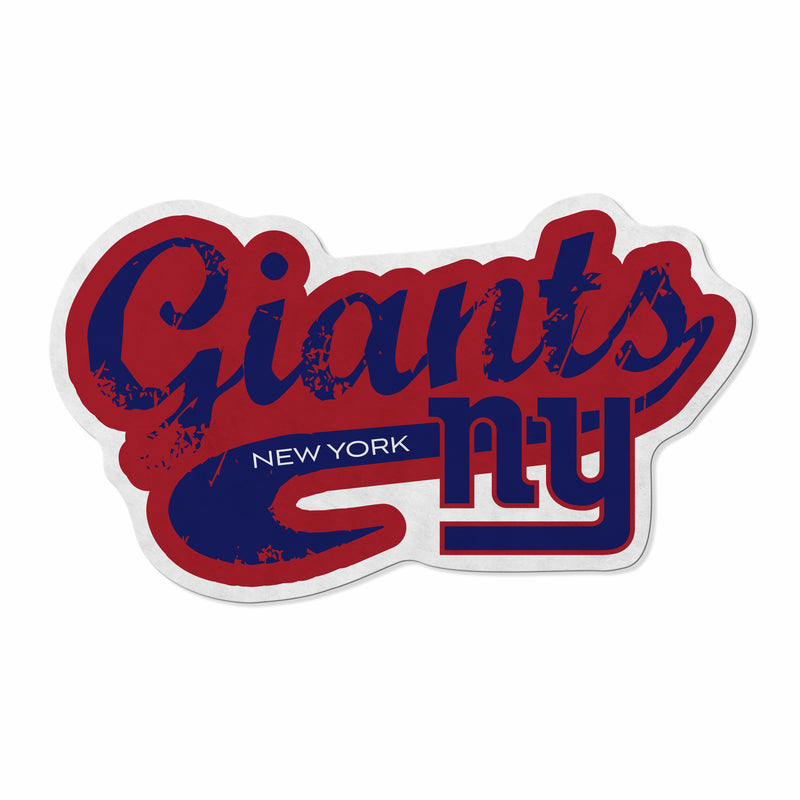Giants - Ny Shape Cut Logo With Header Card - Distressed Design
