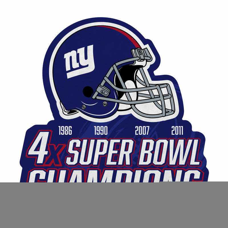 NFL New York Giants Multi Time Championship Shape Cut Pennant - Home and Living Room Décor - Soft Felt EZ to Hang By Rico Industries