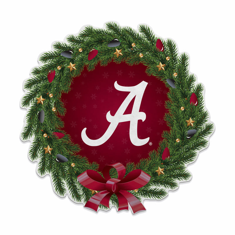 Alabama University Holiday Wreath Shape Cut Pennant