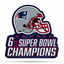 NFL New England Patriots Multi Time Championship Shape Cut Pennant - Home and Living Room Décor - Soft Felt EZ to Hang By Rico Industries