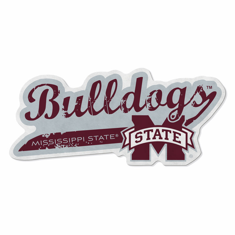 Mississippi State Shape Cut Logo With Header Card - Distressed Design