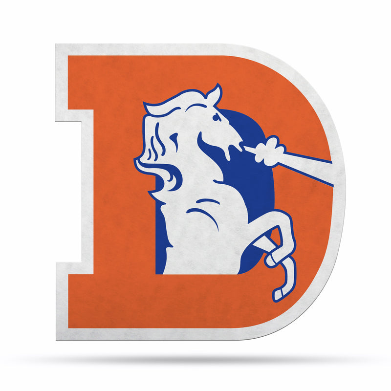 NFL Denver Broncos Retro Shape Cut Pennant - Home and Living Room Décor - Soft Felt EZ to Hang By Rico Industries