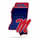 NCAA Mississippi Rebels Classic State Shape Cut Pennant - Home and Living Room Décor - Soft Felt EZ to Hang By Rico Industries