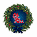 Mississippi University Holiday Wreath Shape Cut Pennant