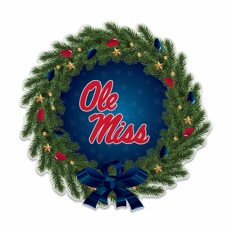 Mississippi University Holiday Wreath Shape Cut Pennant