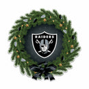 Raiders Holiday Wreath Shape Cut Pennant