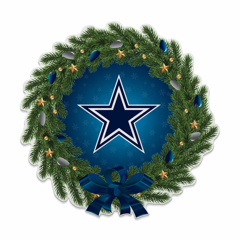Cowboys Holiday Wreath Shape Cut Pennant