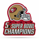 NFL San Francisco 49ers Multi Time Championship Shape Cut Pennant - Home and Living Room Décor - Soft Felt EZ to Hang By Rico Industries