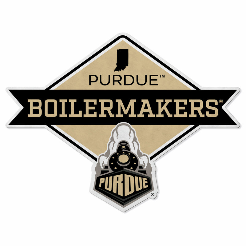Purdue Shape Cut Logo With Header Card - Diamond Design