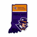 Evansville-U Of 18" State Shape Cut Pennant