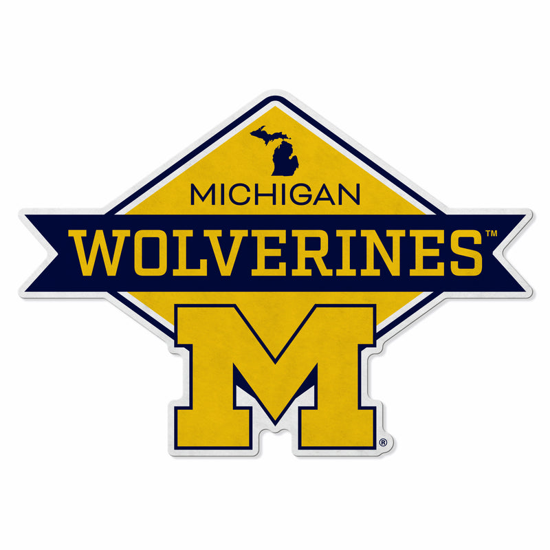 Michigan University Shape Cut Logo With Header Card - Diamond Design