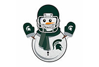 Michigan State Snowman Shape Cut Pennant
