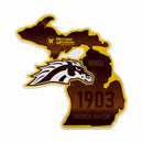 Western Michigan 18" State Shape Cut Pennant
