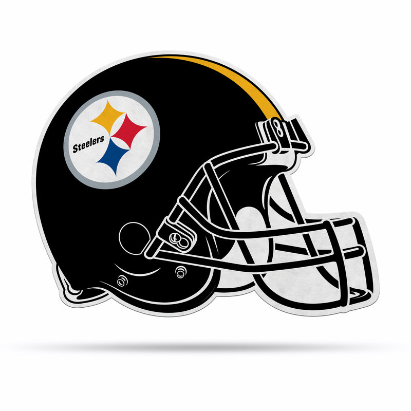 NFL Pittsburgh Steelers Classic Helmet Shape Cut Pennant - Home and Living Room Décor - Soft Felt EZ to Hang By Rico Industries