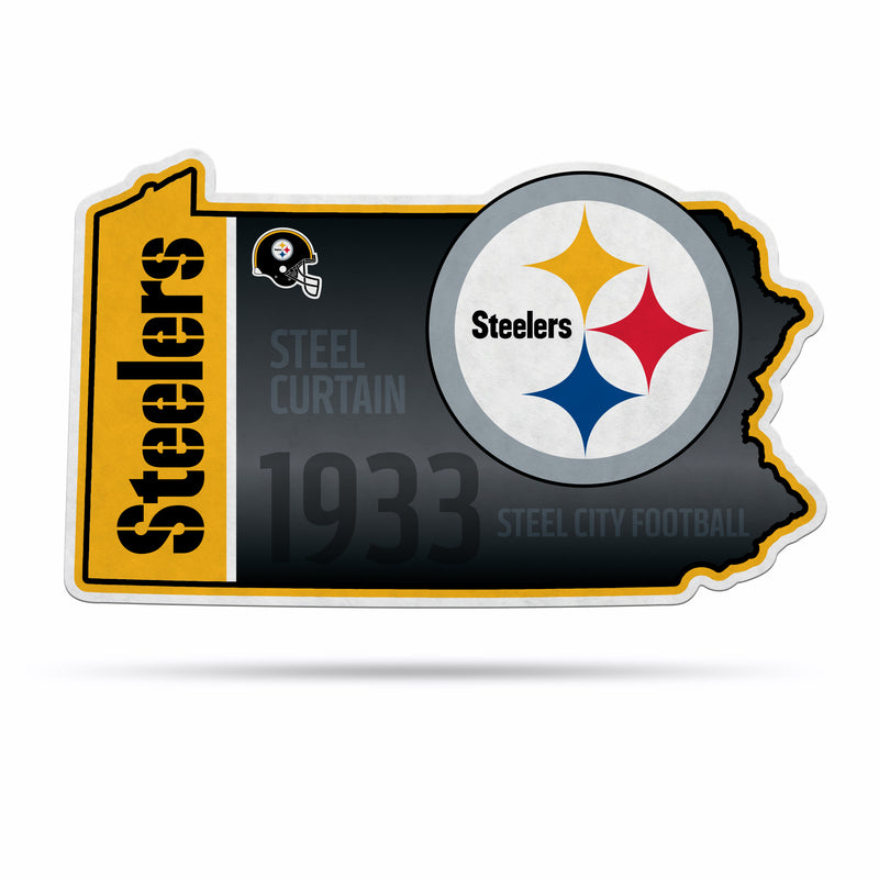 NFL Pittsburgh Steelers Classic State Shape Cut Pennant - Home and Living Room Décor - Soft Felt EZ to Hang By Rico Industries