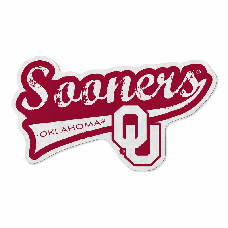 Oklahoma University Shape Cut Logo With Header Card - Distressed Design