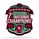 NCAA Oklahoma Sooners Multi Time Championship Shape Cut Pennant - Home and Living Room Décor - Soft Felt EZ to Hang By Rico Industries