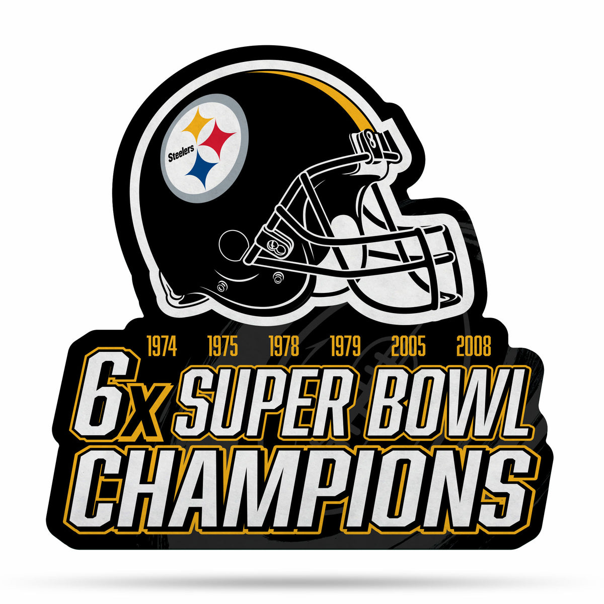 NFL Pittsburgh Steelers Multi Time Championship Shape Cut Pennant - Ho