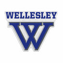 Wellesley Blue Felt Shape Cut Pennant - Primary Logo