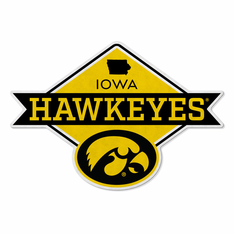 Iowa University Shape Cut Logo With Header Card - Diamond Design