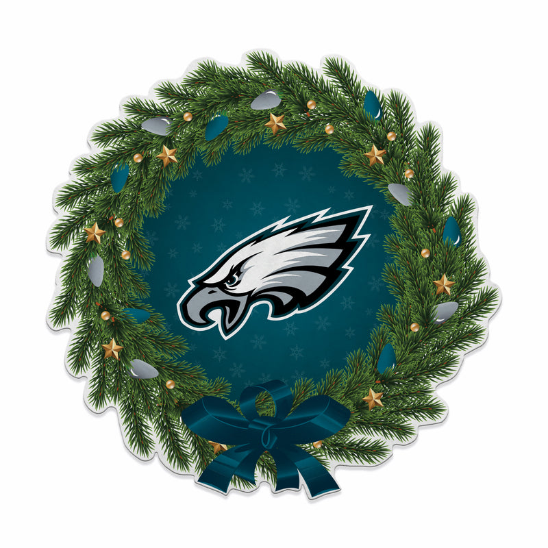 Eagles Holiday Wreath Shape Cut Pennant