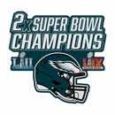 Philadelphia Eagles 2 Time Super Bowl Champions Shape Cut Pennant