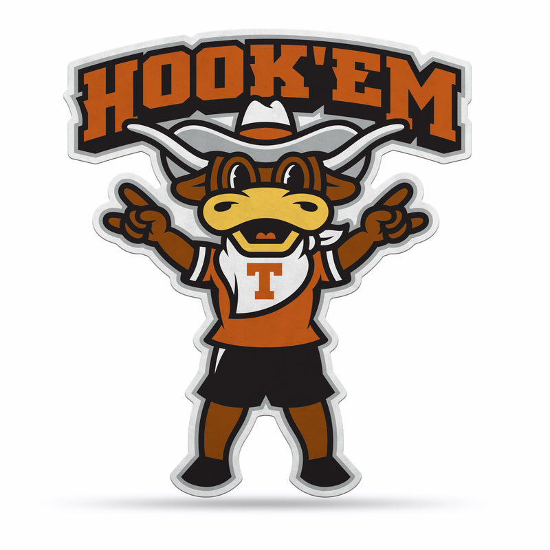 NCAA Texas Longhorns Classic Mascot Shape Cut Pennant - Home and Living Room Décor - Soft Felt EZ to Hang By Rico Industries