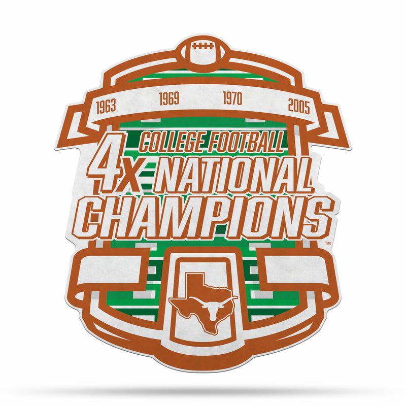 NCAA Texas Longhorns Multi Time Championship Shape Cut Pennant - Home and Living Room Décor - Soft Felt EZ to Hang By Rico Industries