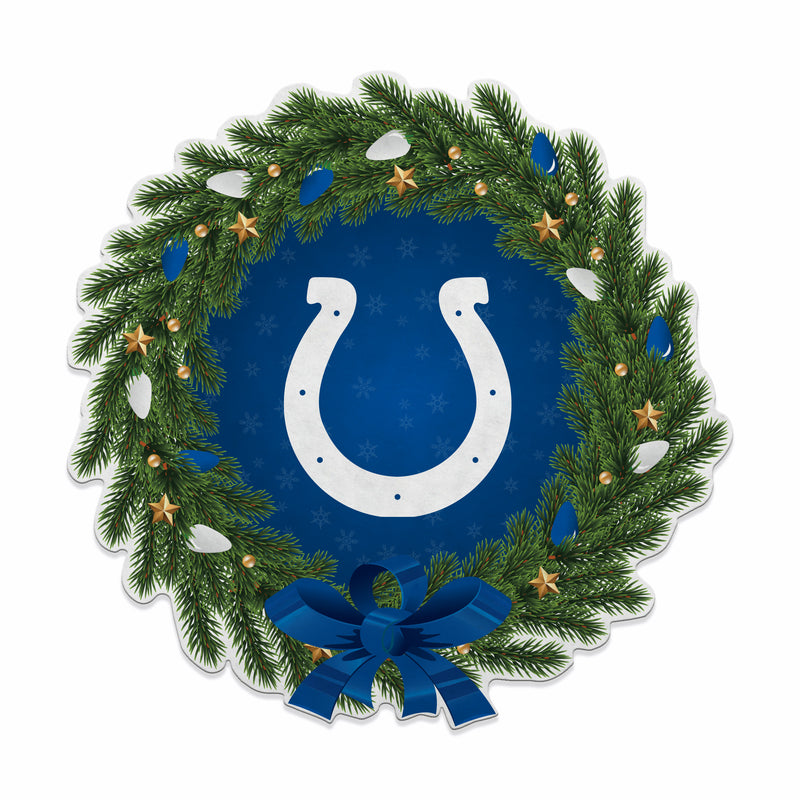 Colts Holiday Wreath Shape Cut Pennant