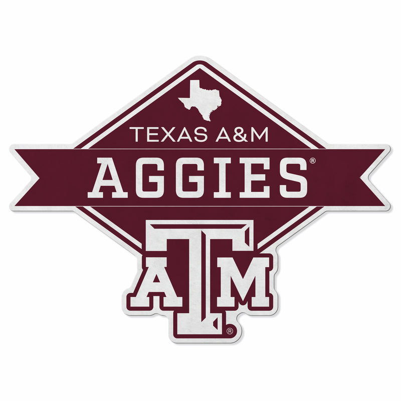Texas A&M Shape Cut Logo With Header Card - Diamond Design