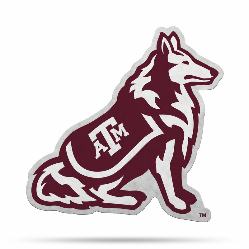 NCAA Texas A&M Aggies Classic Mascot Shape Cut Pennant - Home and Living Room Décor - Soft Felt EZ to Hang By Rico Industries