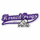 Tcu Shape Cut Logo With Header Card - Distressed Design