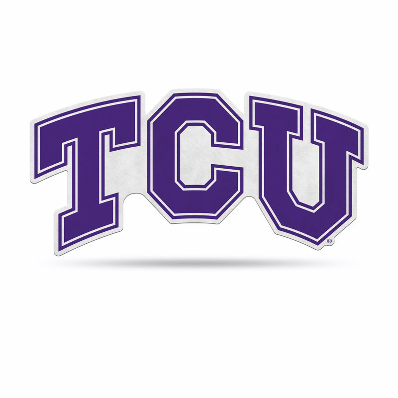 NCAA TCU Horned Frogs Classic Team Logo Shape Cut Pennant - Home and Living Room Décor - Soft Felt EZ to Hang By Rico Industries