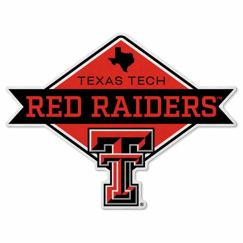 Texas Tech Shape Cut Logo With Header Card - Diamond Design