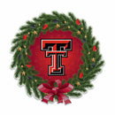 Texas Tech Holiday Wreath Shape Cut Pennant