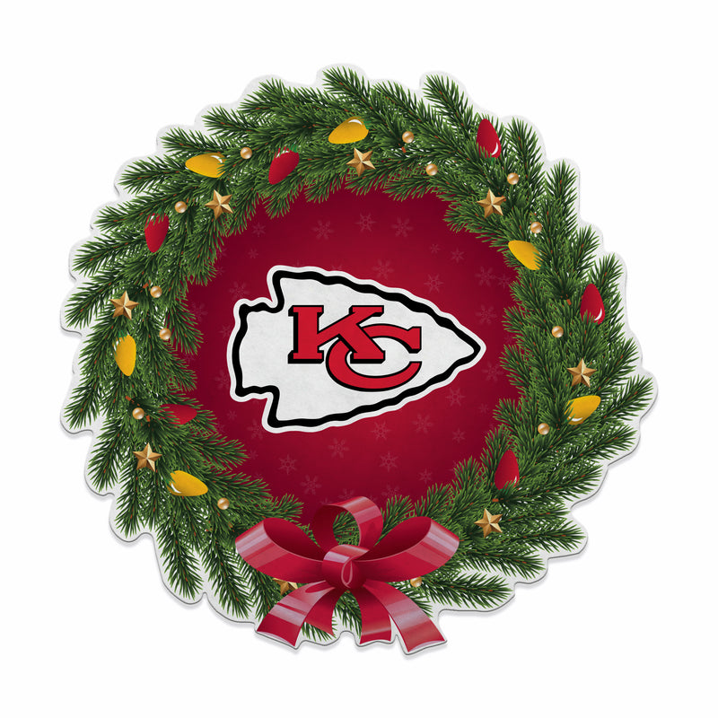 Chiefs Holiday Wreath Shape Cut Pennant
