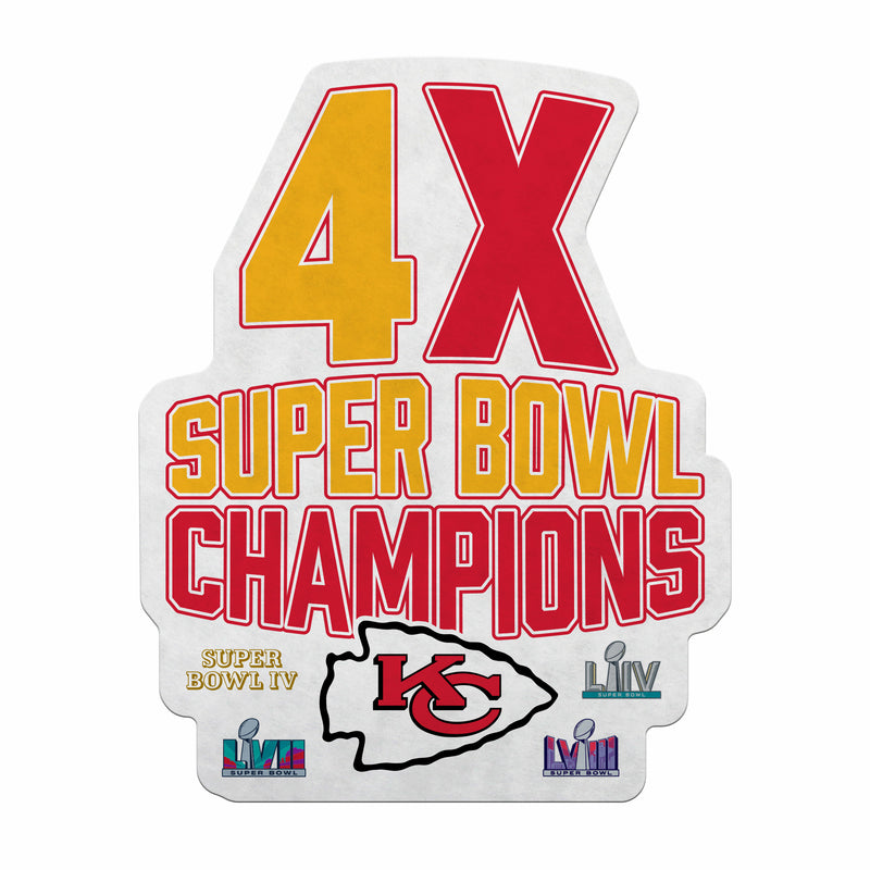 Kansas City Chiefs 4 Time Super Bowl Champions Shape Cut Pennant