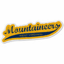 West Virginia University Shape Cut Logo With Header Card - Distressed Design