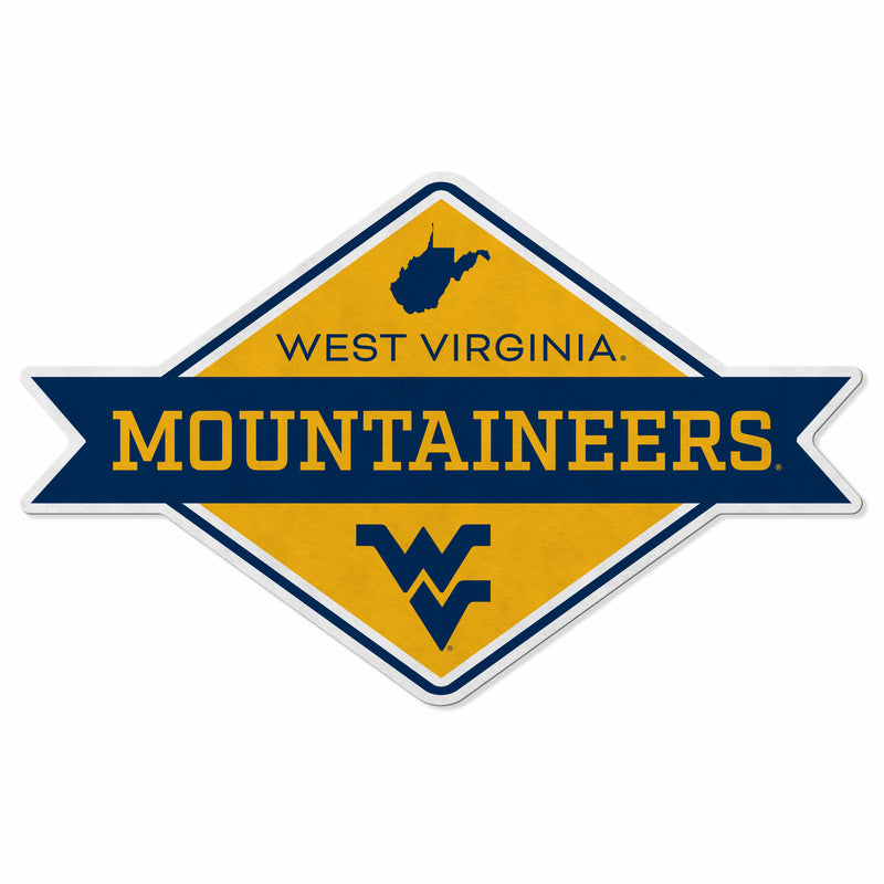 West Virginia University Shape Cut Logo With Header Card - Diamond Design