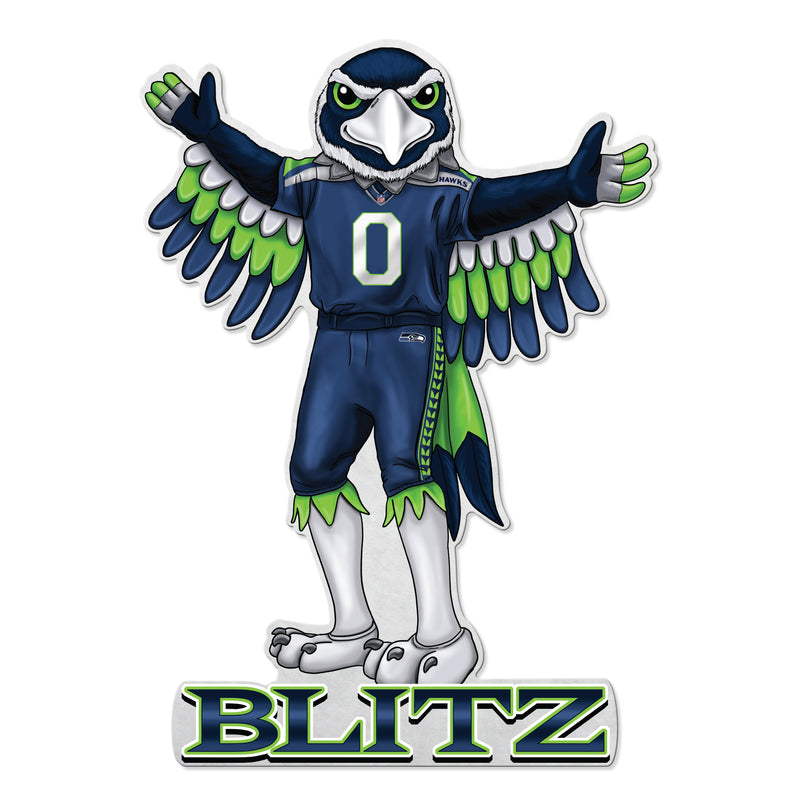 Seahawks Shape Cut Mascot Logo Pennant With Header Card