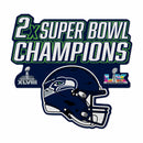Seattle Seahawks 2 Time Super Bowl Champions Shape Cut Pennant
