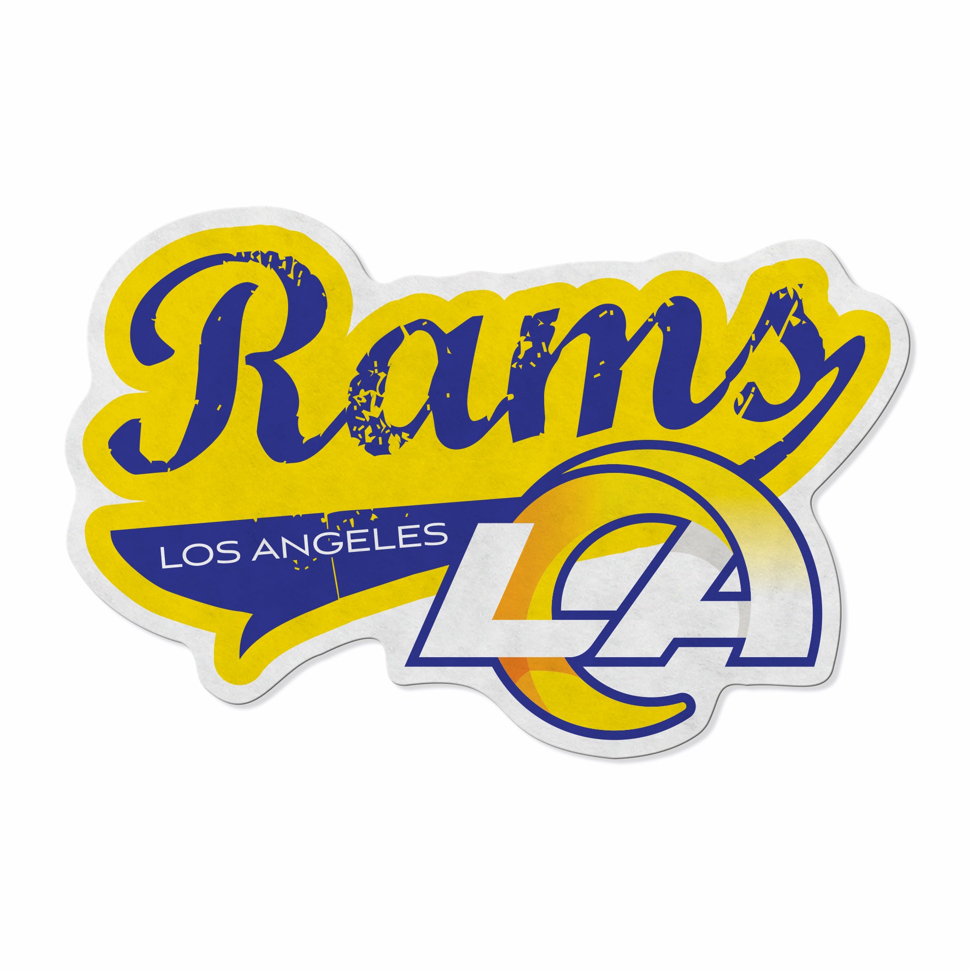 Rams Shape Cut Logo With Header Card - Distressed Design