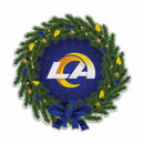 Rams Holiday Wreath Shape Cut Pennant