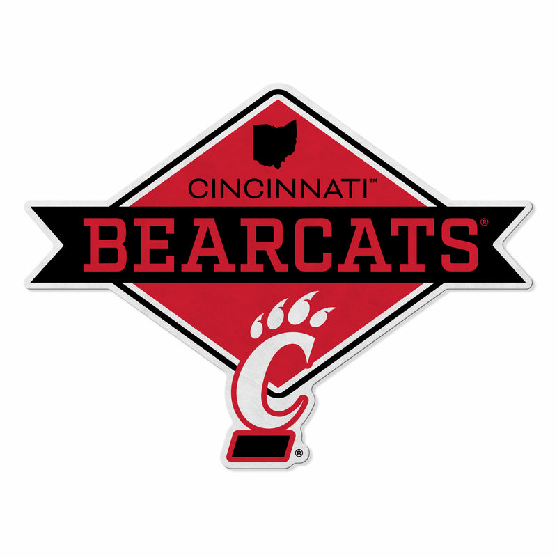 Cincinnati University Shape Cut Logo With Header Card - Diamond Design