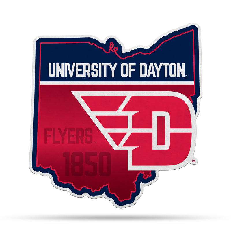NCAA Dayton Flyers Classic State Shape Cut Pennant - Home and Living Room Décor - Soft Felt EZ to Hang By Rico Industries